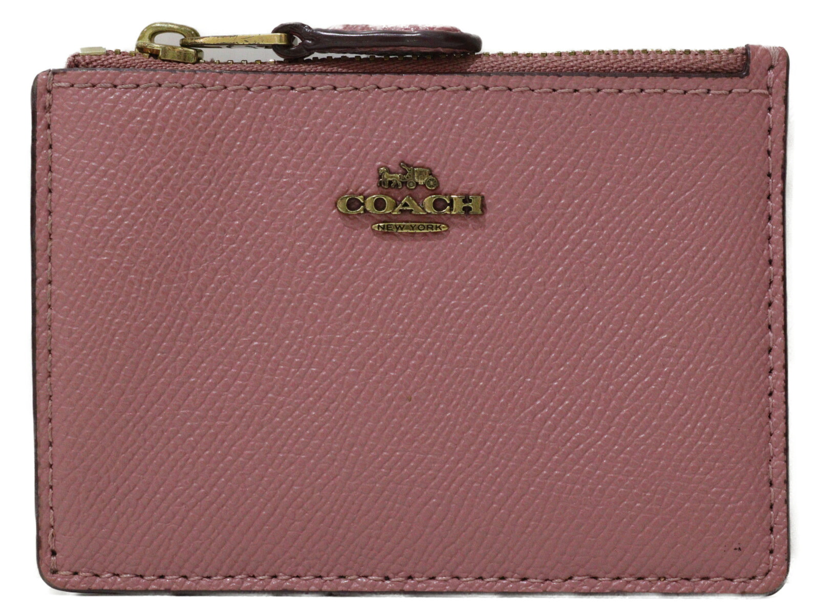 【箱・布袋あり】COACH　コーチ　ミニ スキニー IDケース　57841　小銭入れ　コインケース　カードケース　ピンク　シンプル　レディース　ギフト　プレゼント包装可【中古】松前R56号店