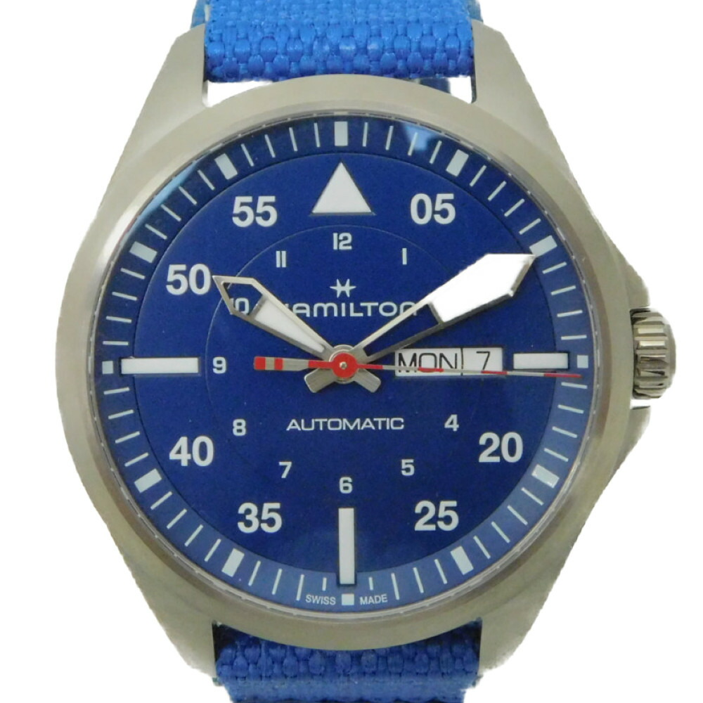 HAMILTON ハミルトン  KHAKI AVIATION カーキ アビエーション Pilot Day Date Auto H64655941 ベルク天使の都市落とし穴 青色系 メンズ ウォッチ【中古】  新居浜店