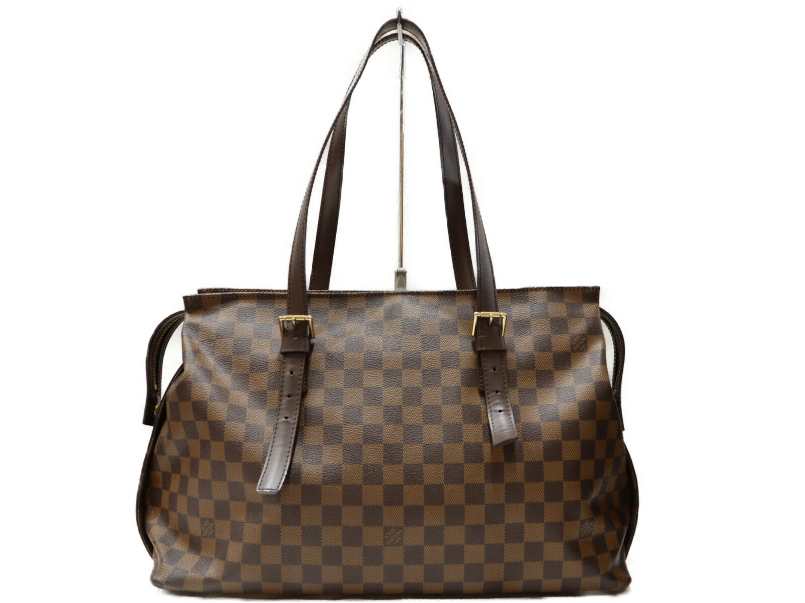 \u003cBR\u003e【箱・布袋あり】LOUIS VUITTON ルイヴィトン チェルシー N51119 ショルダーバッグ トートバッグ 肩かけ ダミエ・エベヌ 赤銅色系 大静電容量 納める LV 定番 一般受け 分かりやすい レディース メンズ ユニ一発やる 差し上げ物 差し上げ物荷造り可【中古】松山朝生田店