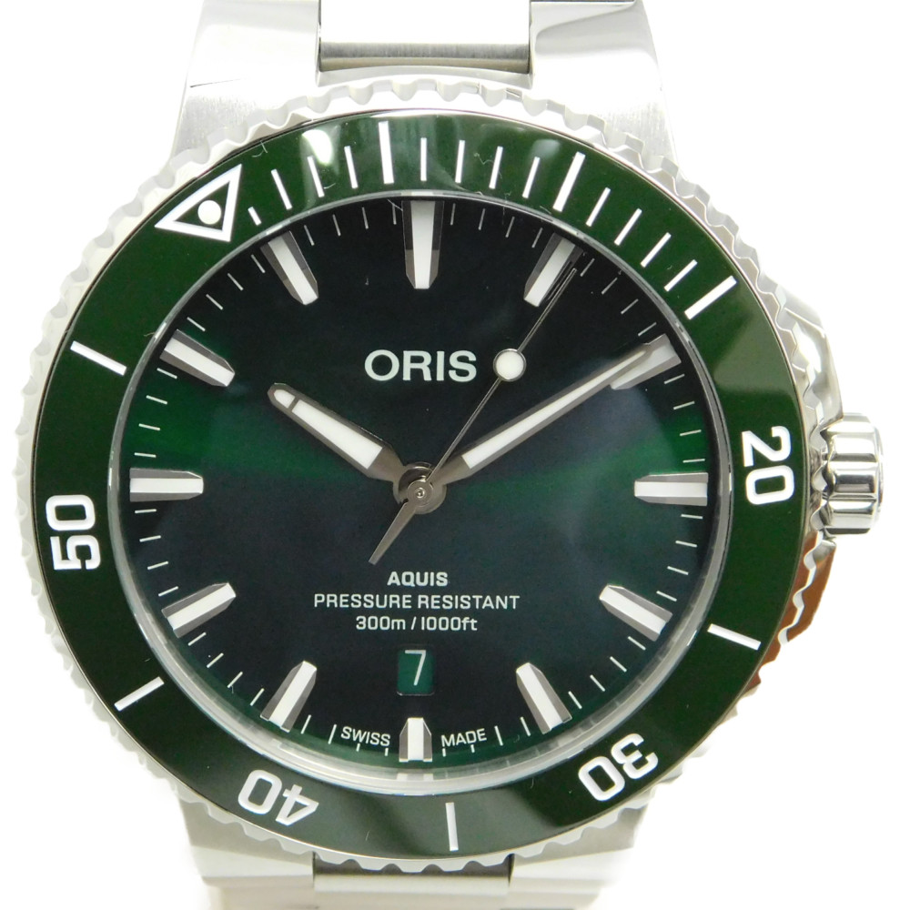 ORIS オリス 01 733 7789 4157-07 8 23 04PEB アクイスデイト 自動巻き 防水　メンズ腕時計　プレゼント　ギフト包装可　腕時計【中古】 新居浜店