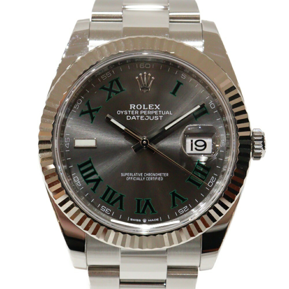 【ポリッシュ済み・2023年ギャラ】ROLEX　ロレックス　デイトジャスト41　126334　自動巻き　デイト　ランダム　ホワイトゴールド　SS　グレー　スレートローマン　メンズ　腕時計【中古】松山朝生田店｜かんてい局松前Ｒ５６号店