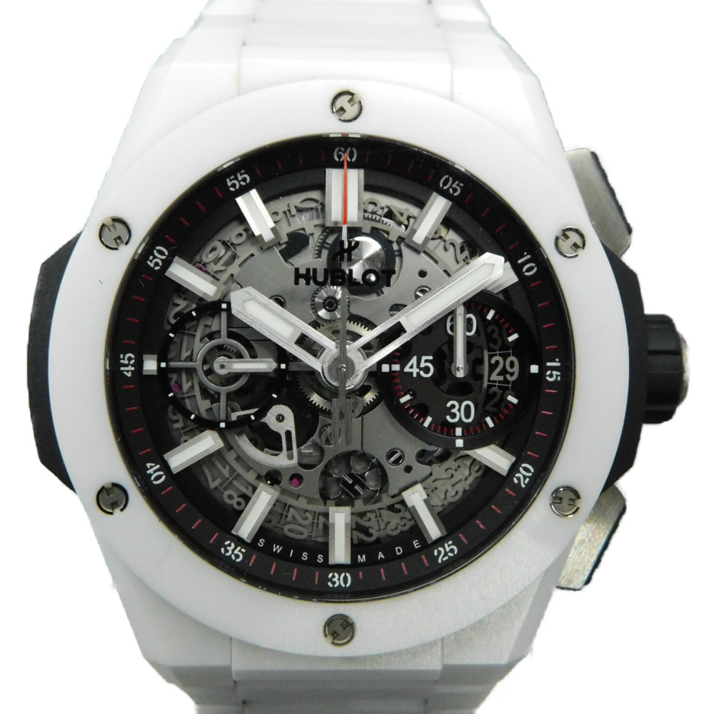 HUBLOT　ウブロ　ビックバンインテグレーテッド　451.HX.1123.HX　自動巻き　クロノグラフ　スケルトンダイアル　100ｍ防水　ホワイトセラミック　メンズ　腕時計【中古】 新居浜店