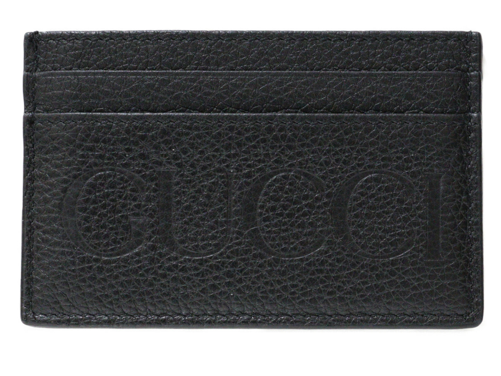 【箱あり】GUCCI　グッチ　ロゴ　カードケース　658694　ブラック　レザー　レディース　メンズ　ユニセックス　ウィメンズ　ブランド　定番　人気　小物　名刺入れ　シンプル　ギフト　プレゼント包装可【中古】松前R56号店