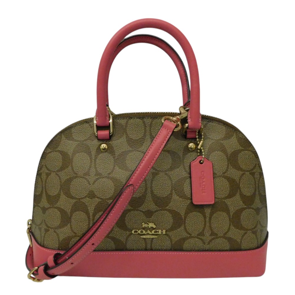極美品 コーチ ペニー ショルダーバッグ 2way ペニー レザー ブラウン COACH】コーチ ターンロック レザー スエード ストライプ ペニー