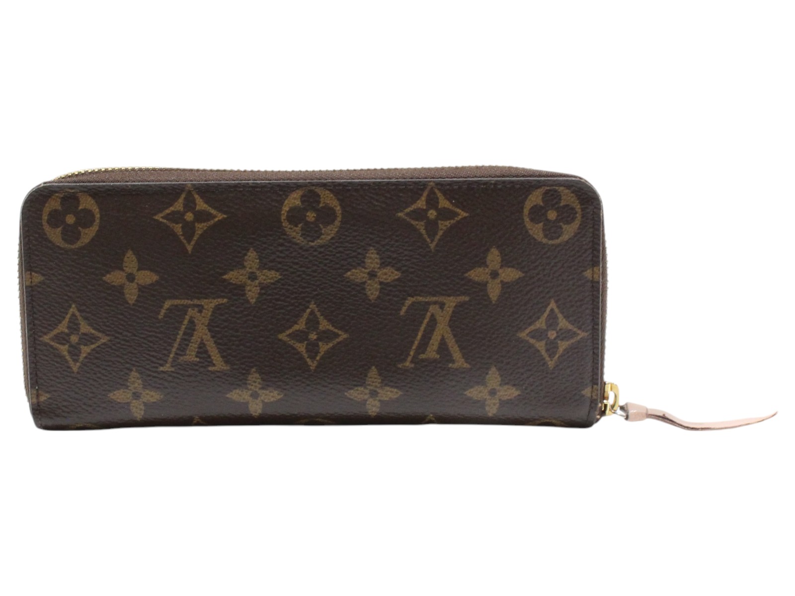 LOUIS VUITTON ルイヴィトン ポルトフォイユ・クレマンス M61298 モノグラム 紙入れ 長紙入れ ウォレット ラウンドジッパー 赤銅色 さくら色  LV 一般受け 定番 レディース ウィメンズ 分かりやすい 差し上げ物 差し上げ物荷作り可【中古】松山久万ノ台店