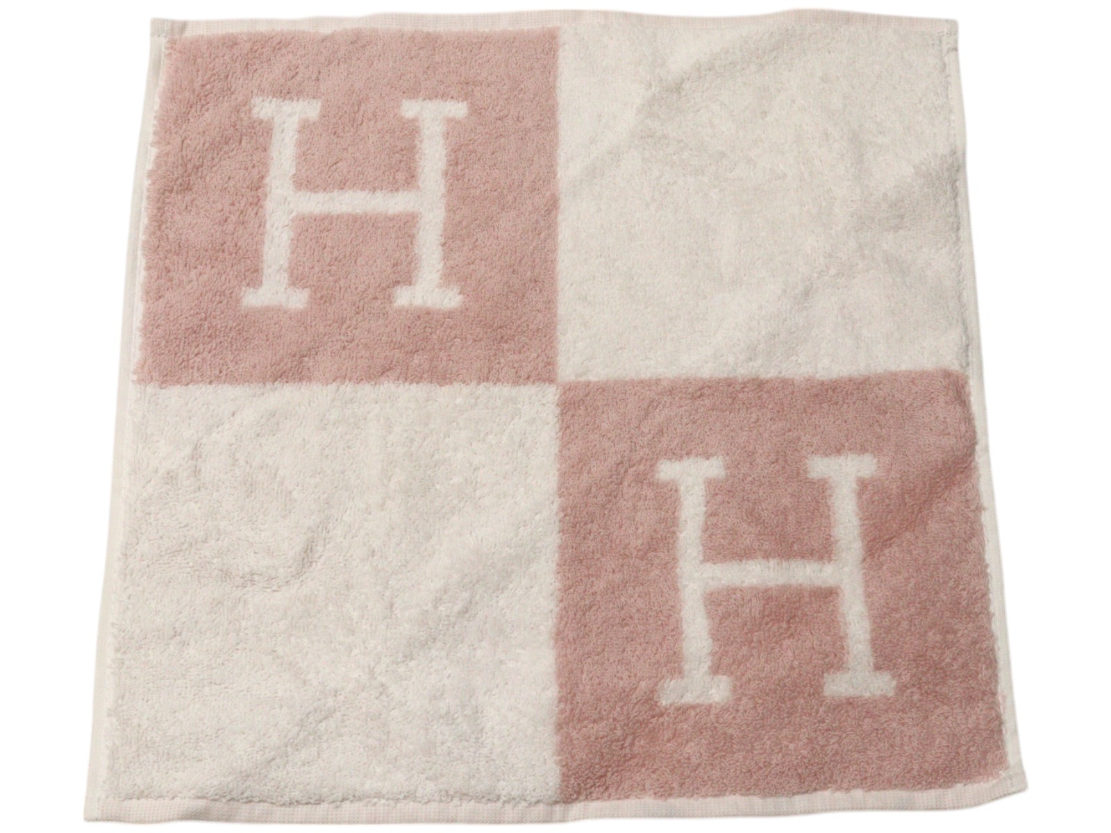 【未当て嵌める品】HERMES エルメス 御手々西洋手ぬぐい アヴァロン 102192M-02 サクラ色系 差し上げ物荷拵え可 差し上げ物【中古】松山朝生田店