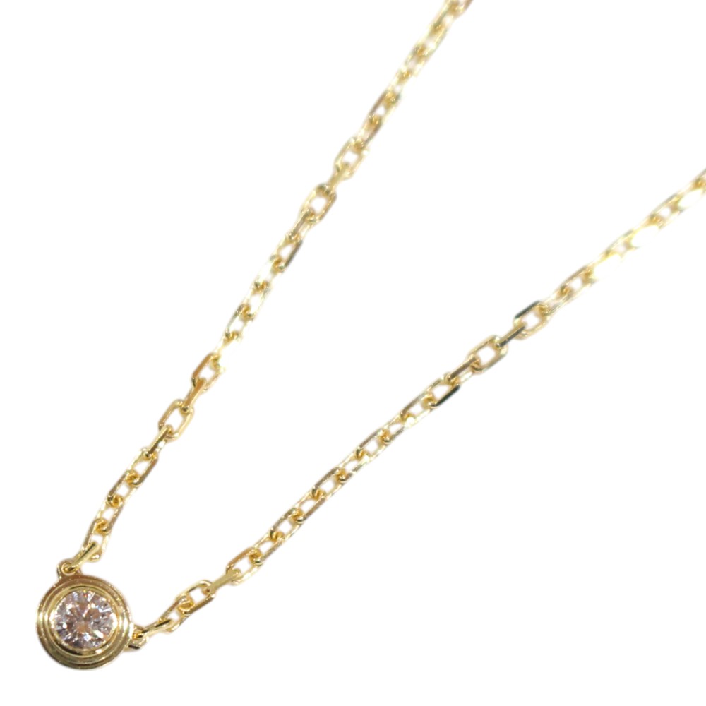 【箱・証明書・アジャスターあり】Cartier　カルティエ　ディアマンレジェ　CRB7215800　1Pダイヤネックレス　ダイヤモンド　K18PG　Au750　ピンクゴールド　レディース　ジュエリー　アクセサリー　プレゼント包装　ギフト【中古】松山久万ノ台店
