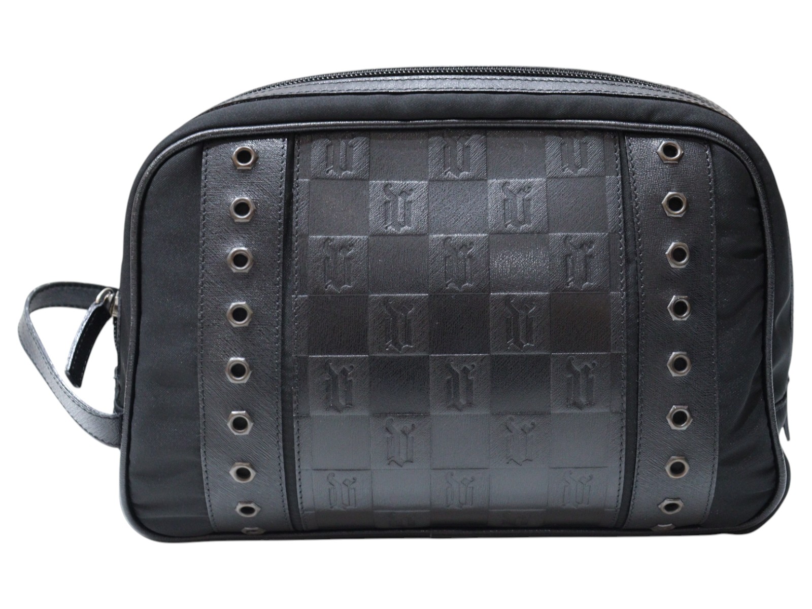 【美品】VERSACE　ヴェルサーチ　メデューサ　セカンドバッグ　金具　ロゴ　黒 良品✨ヴェルサーチ セカンドバッグ メデューサ 金具 ダブルジップ