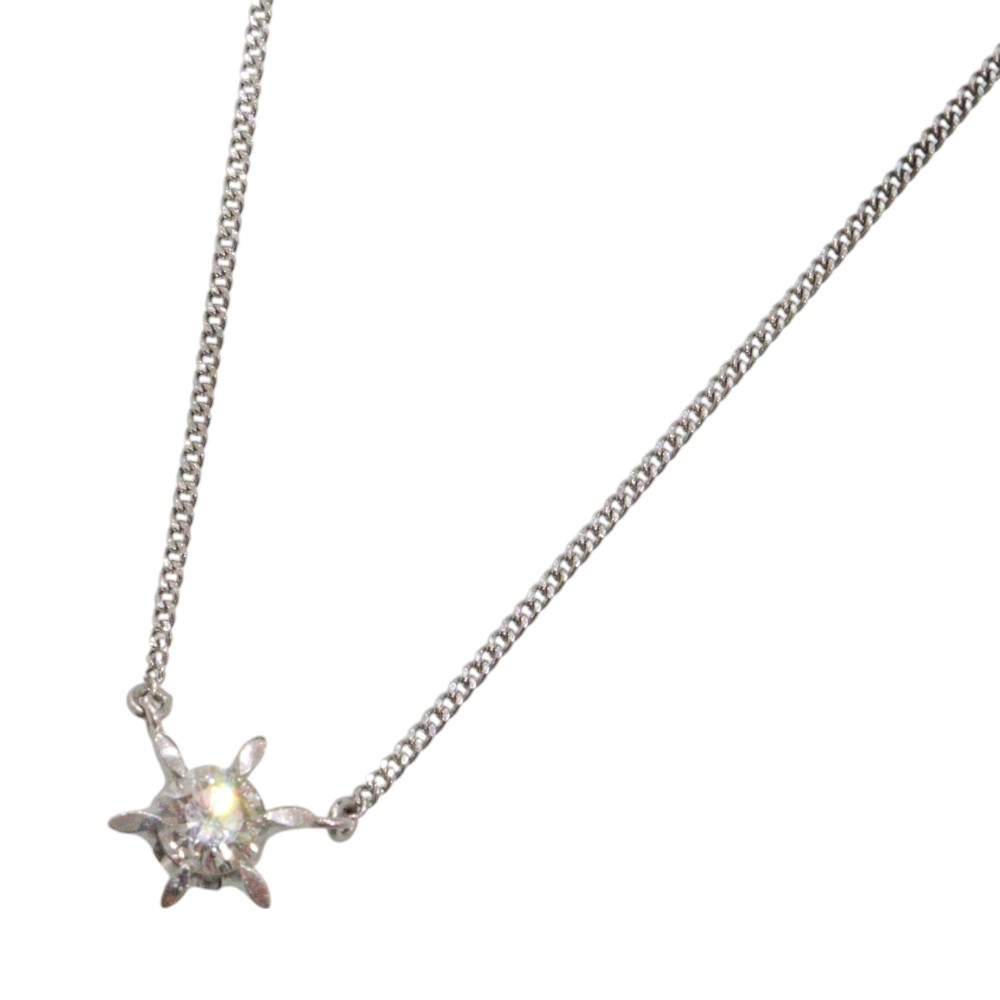 Pt850　Pt900　プラチナ　ネックレス　ダイヤモンド　0.31ct　2.8g　39cm　一粒　喜平チェーン　シンプル　レディース　ギフト　プレゼント包装可　【中古】松山朝生田店 59,880円