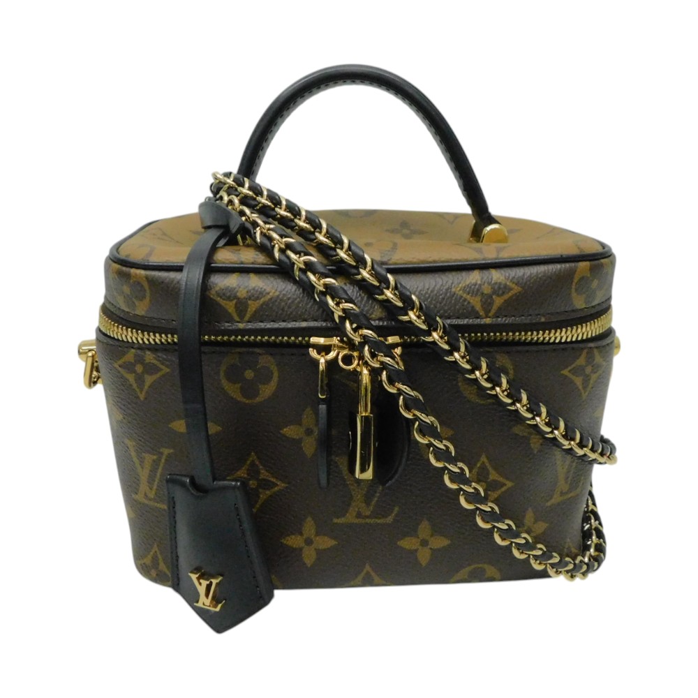 【箱･布袋付】LOUIS VUITTON　ルイ・ヴィトン　ヴァニティNV　M45165　モノグラム・リバース　ブラウン系　ブラック　2WAYバッグ　チェーンショルダーバッグ　取り外し可　レディース　ウィメンズ　ギフト　プレゼント包装可【中古】新居浜店