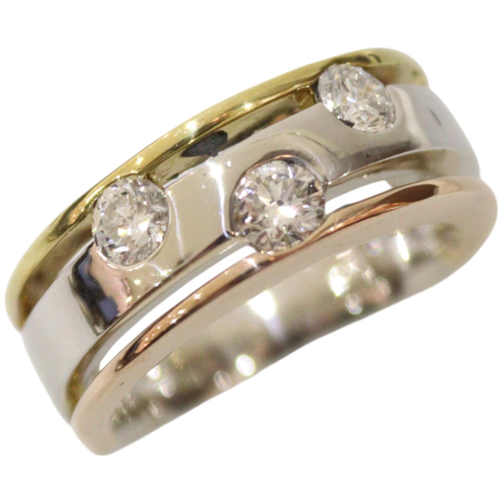 楽天市場】K18 イエローゴールド リング ダイヤモンド 0.70ct 13号 3.1  