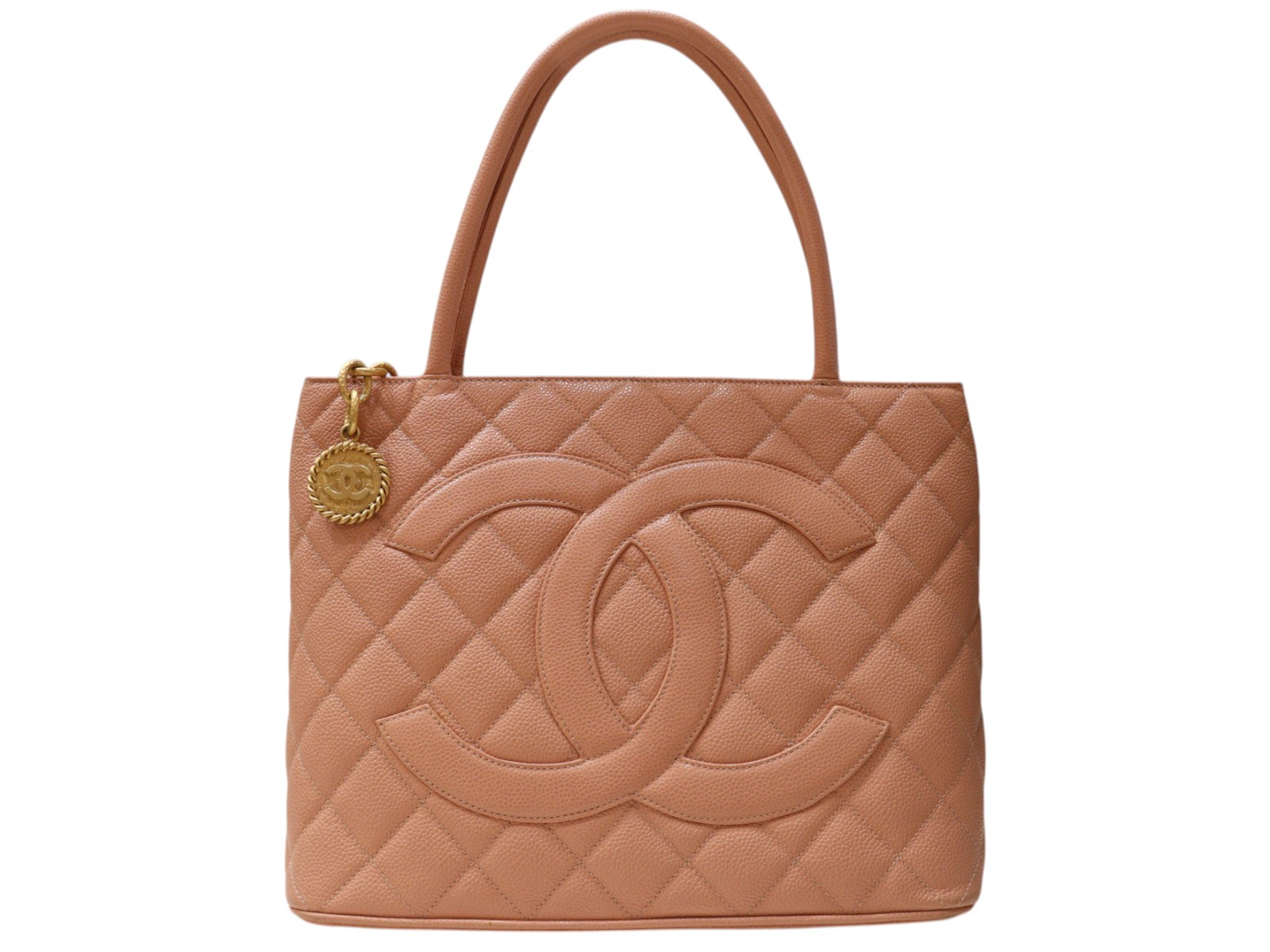 【ギャラ・布袋あり】CHANEL　シャネル　復刻トート　A01804　トートバッグ　ピンク系　ゴールド金具　キャビアスキン　レディース　ウィメンズ　定番　人気　ギフト　プレゼント包装可【中古】松山朝生田店
