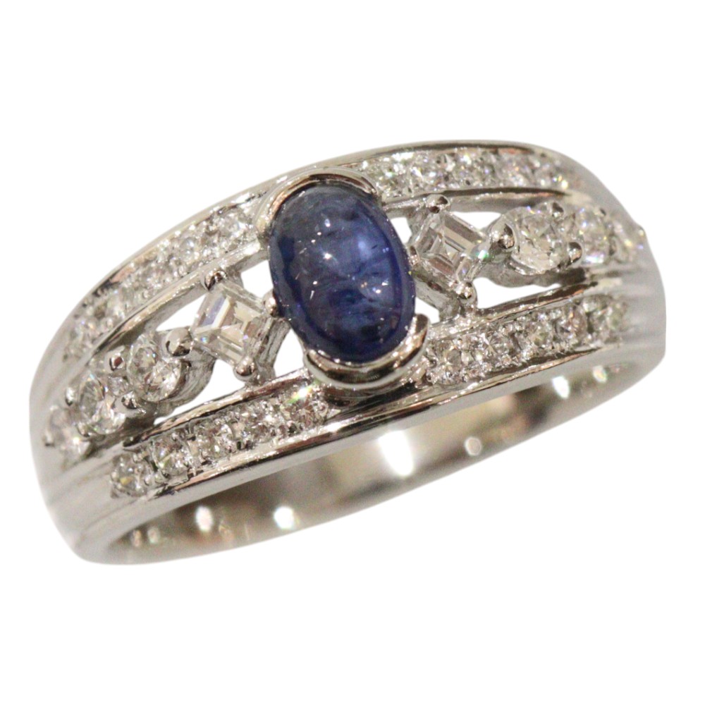 楽天市場】Pt900 プラチナ フラワーモチーフ リング サファイア  