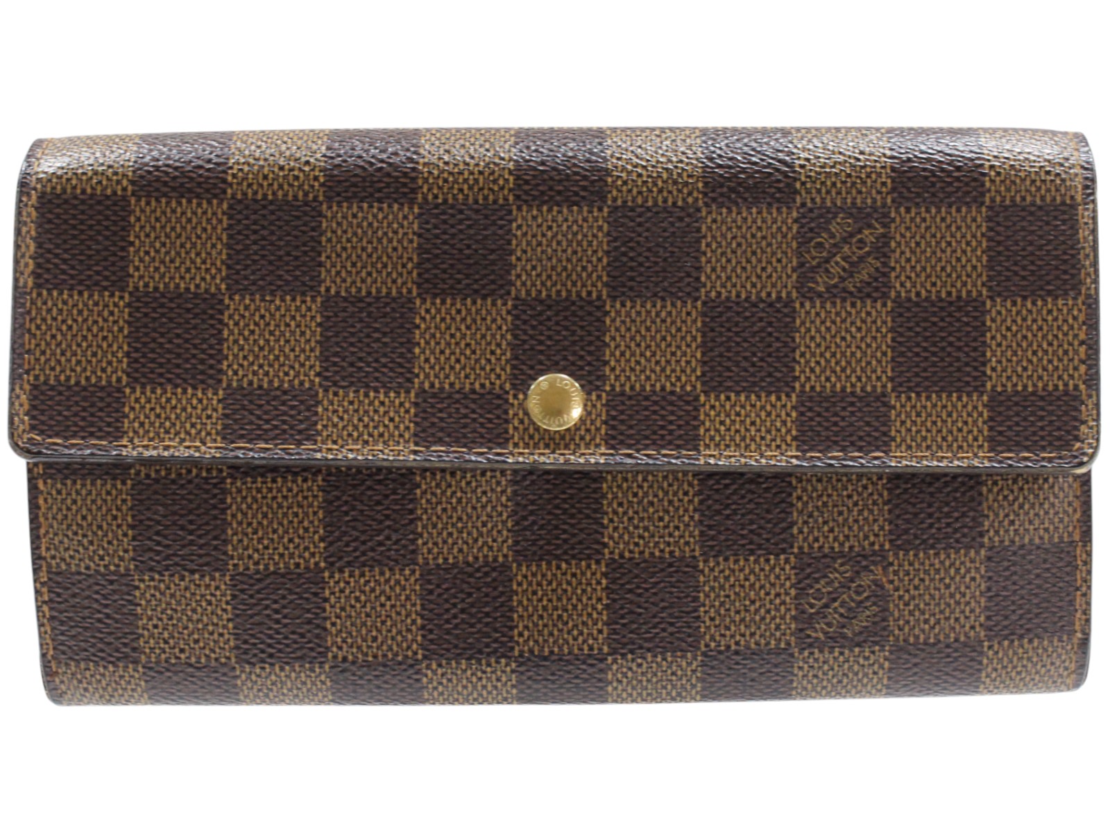LOUIS VUITTON　ルイ・ヴィトン　ポシェット ポルトモネ・クレディ　N61724　ダミエ・エベヌ キャンバス　ブラウン　茶色　長財布　ロングウォレット　メンズ　レディース　ユニセックス　定番　人気　ギフト　プレゼント包装可【中古】松山久万ノ台店