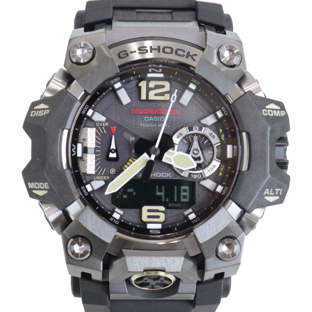CASIO カシオ G-SHOCK マッドマスター GWG-B1000-1AJF 手ごわいソーラー 電磁波時辰儀 可動性繋がり役立つこと アナログ デジタル SS 天然ゴム 黒いこと メンズ ウオッチ ご覧なさる 差し上げ物荷拵え 差し上げ物【中古】松前R56号店