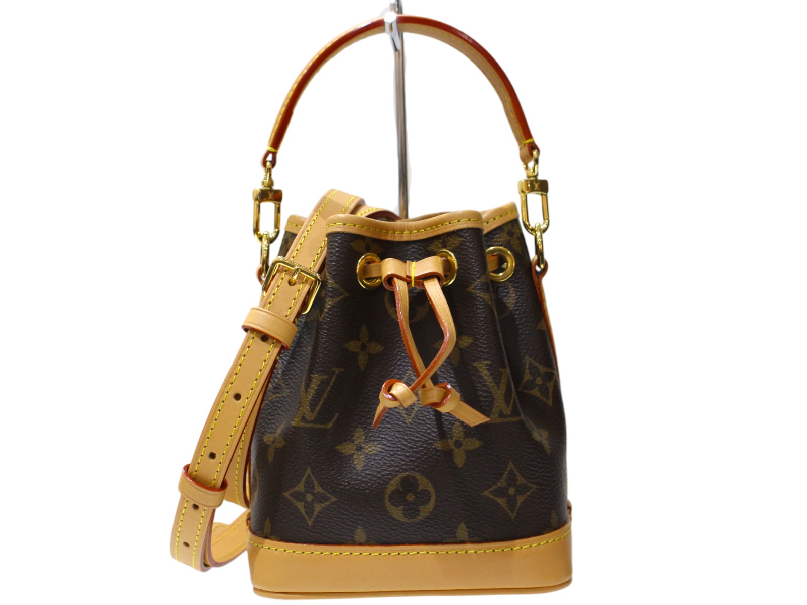 【箱あり】LOUIS VUITTON　ルイ・ヴィトン　ナノ･ノエ　M81266　モノグラム　ブラウン系　IC　巾着バッグ　ミニハンドバッグ　ショルダー　斜め掛け　レディース　メンズ　ウィメンズ　定番　人気　ギフト　プレゼント包装可【中古】松前R56号店｜かんてい局松前Ｒ５６号店