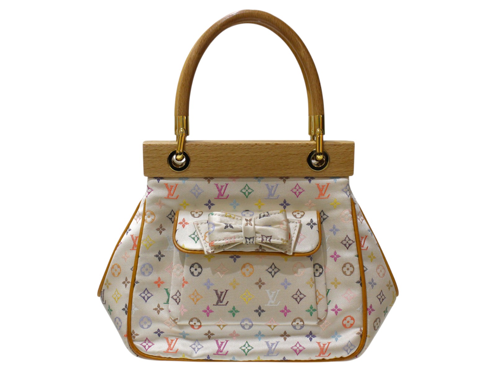 【箱・布袋付】LOUIS VUITTON ルイ・ヴィトン 繻子・アベリア M92936 ハンドバック ミニ御徒面子 モノグラム マルチ色合い繻子 材木 レディース シュロの葉 パウダーコンパクト 差し上げ物 差し上げ物荷作り可【中古】松前R56号店
