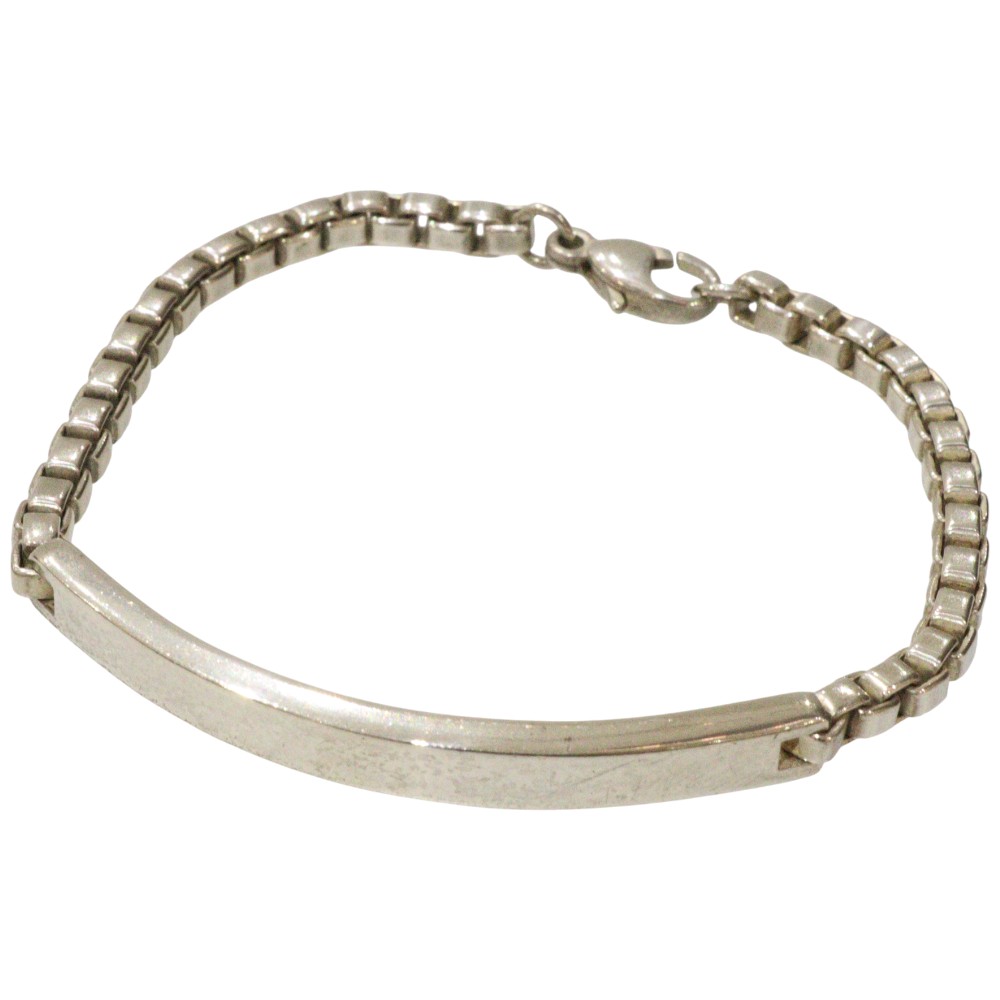 ＴIFFANY＆Co.　ティファニー＆コー　ベネチアンIDブレスレット　18cm　925　SV　シルバー　アクセサリー　ジュエリー　レディース　メンズ　ユニセックス　お洒落　シンプル　人気　プレゼント包装　ギフト【中古】松前R56号店