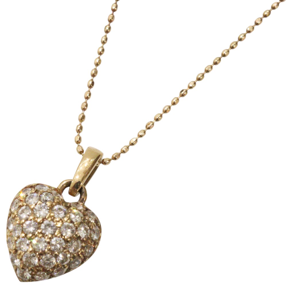 K18 ハートモチーフネックレス メレダイヤモンド 0.50ct 45cm 3.8g ジュエリー ペンダント シンプル レディース ギフト プレゼント包装可【中古】松前R56号店|かんてい局松前R56号店