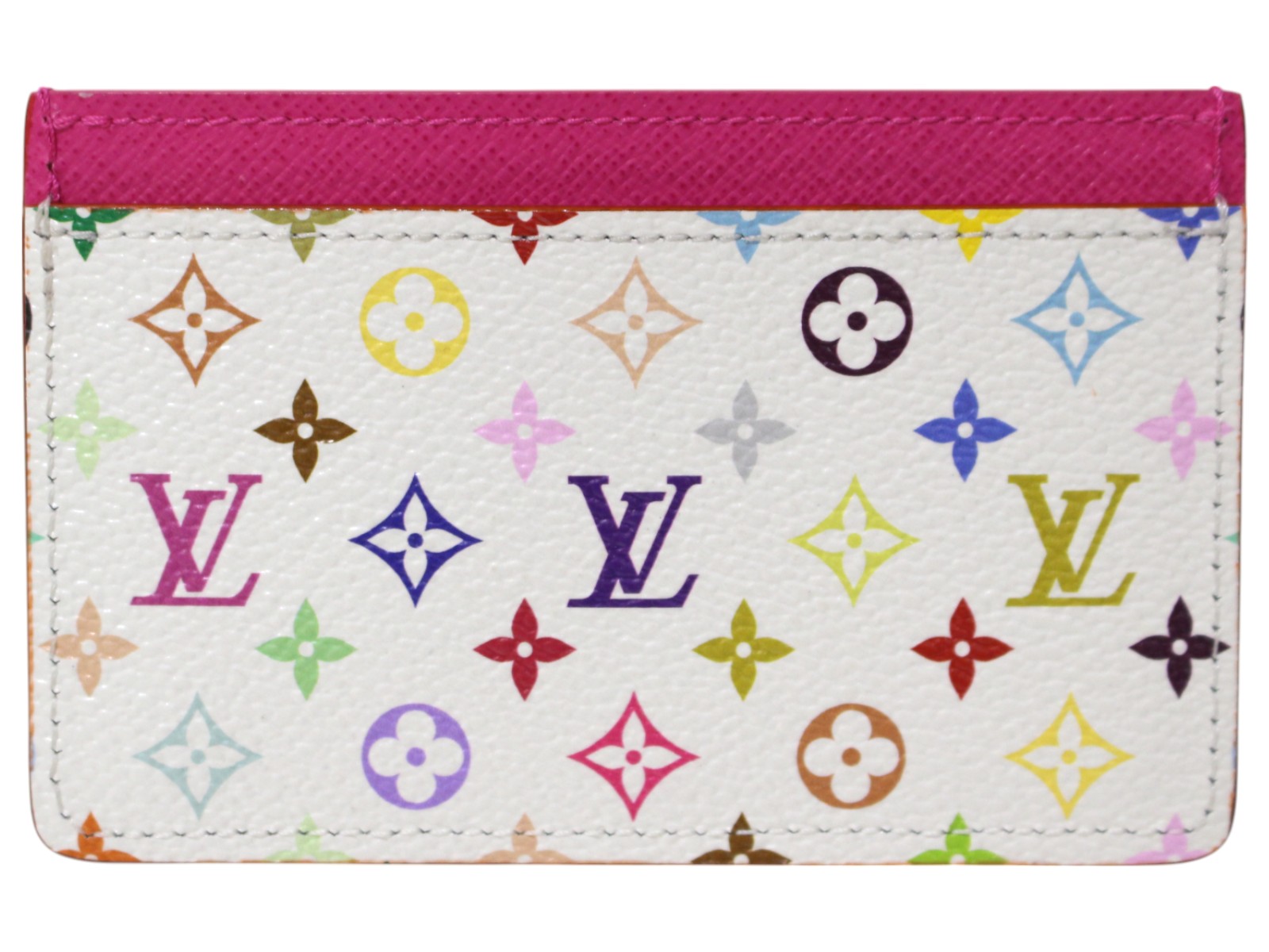 LOUIS VUITTON ルイ・ヴィトン ポルトカルト・サーンプル M13403 日本制限事項 村上隆 歌留多容れもの 通行手形容れもの 名刺入れ 白いこと×マルチ色合い レディース 差し上げ物 差し上げ物荷拵え可【中古】松前R56号店
