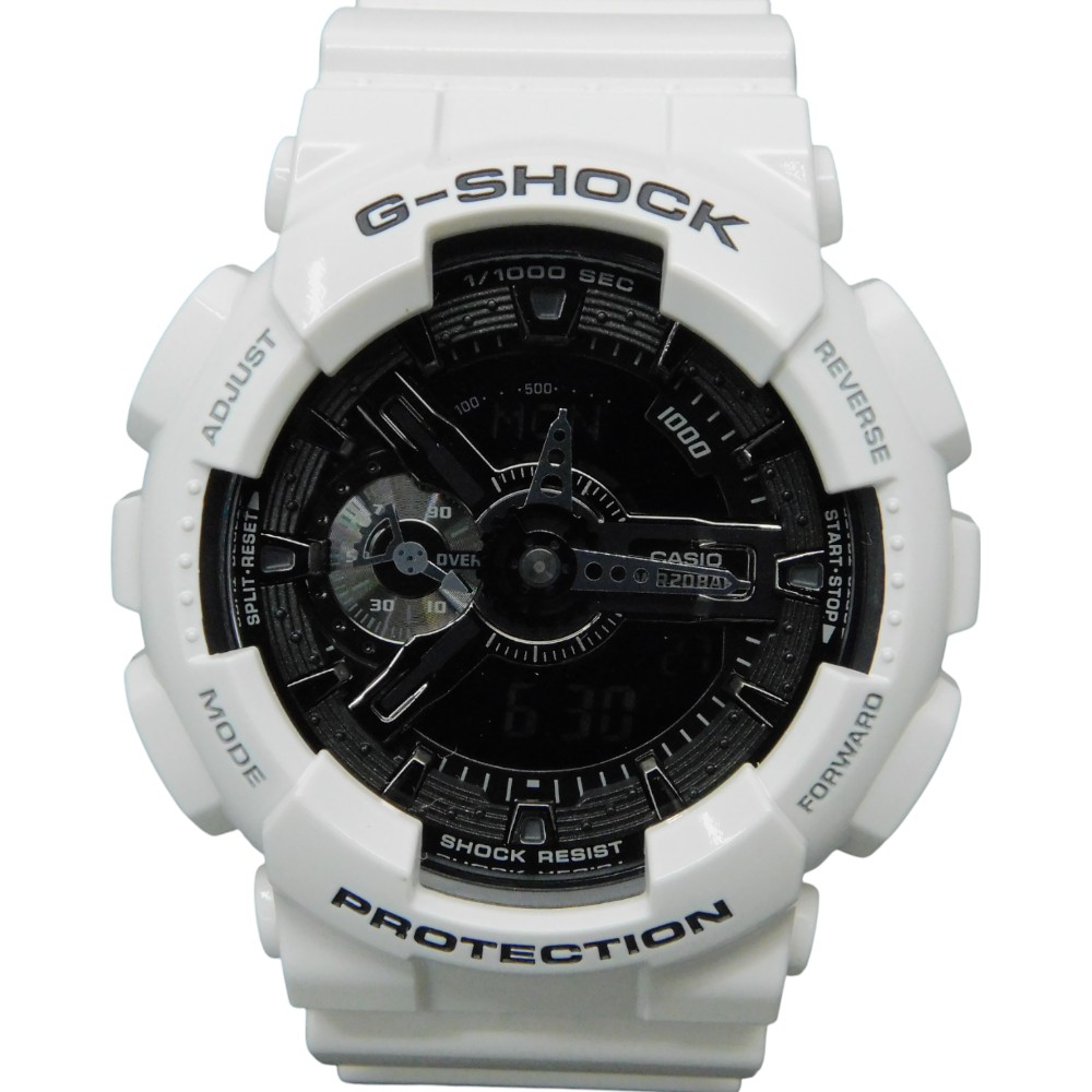CASIO カシオ G-SHOCK GA-110GW-7AJF クオーツ 20気圧防水 樹脂バンド ホワイト ブラック 白 黒 アナログデジタル カジュアル メンズ 腕時計 ウォッチ プレゼント包装 ギフト【中古】新居浜店