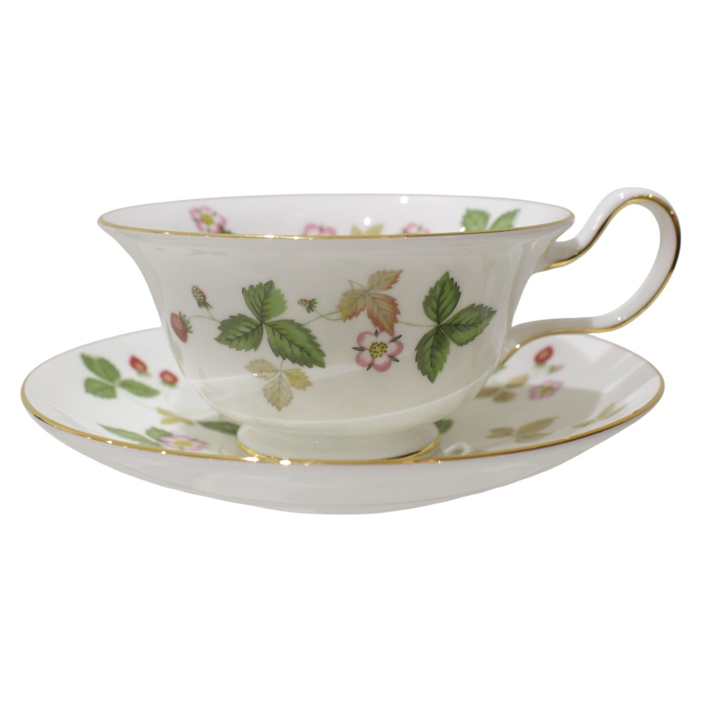 WEDGWOOD 紅茶優勝杯＆平円盤 ワイルドストロベリー ウェッジウッド ブランド名食器 洋食器 差し上げ物荷拵え 差し上げ物【中古】松前R56号店