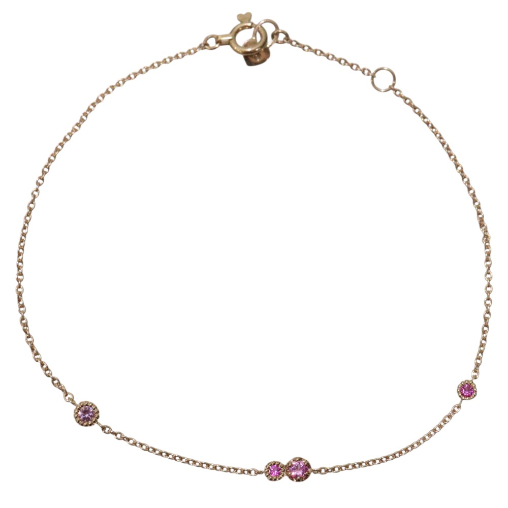 【箱・布袋あり】STAR JEWELRY スタージュエリー ポイントストーンブレスレット K10 ピンクゴールド パープルストーン PG ブランドジュエリー アクセサリー 小物 レディース ウィメンズ お洒落 シンプル 人気 プレゼント包装 ギフト【中古】松前R56号店