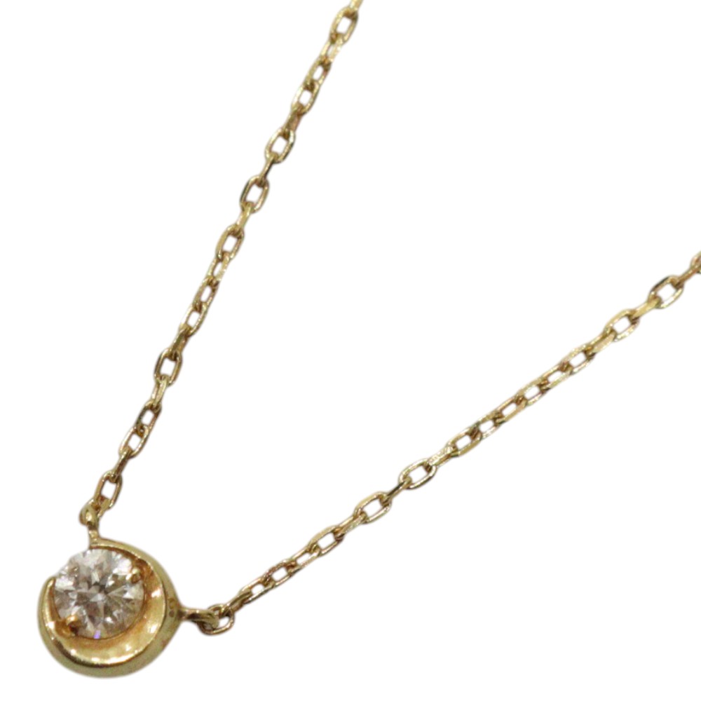 STAR JEWELRY　スタージュエリー　ムーンセッティングネックレス　K18　YG　イエローゴールド　ダイヤモンド　0.04ct　ブランドジュエリー　アクセサリー　小物　レディース　ウィメンズ　お洒落　シンプル　人気　プレゼント包装　ギフト【中古】松前R56号店｜かんてい局松前Ｒ５６号店