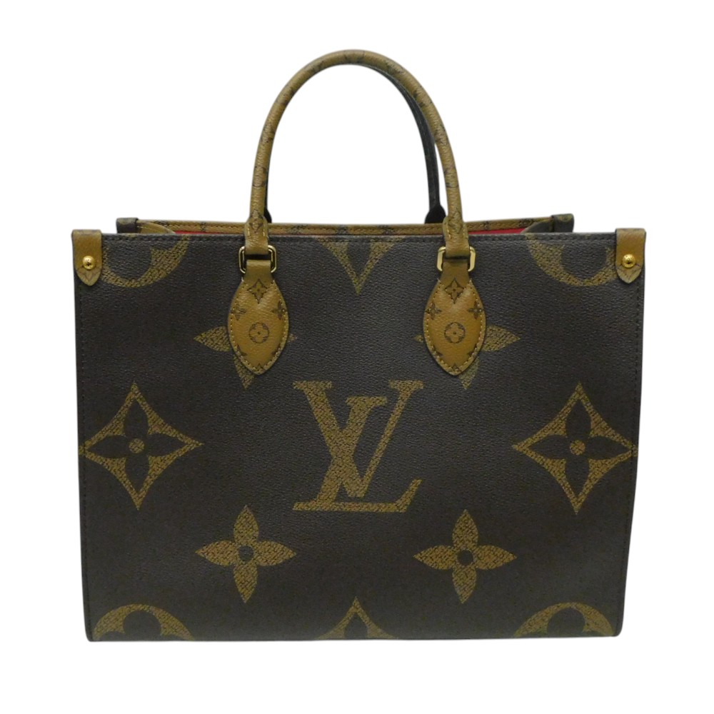 LOUIS VUITTON ルイ・ヴィトン オンザゴーMM M45321 トートバッグ ショルダーバッグ モノグラム 巨大な生物・モノグラム モノグラム・リバース 肩かけ 赤銅色 茶 レディース メンズ ユニ一発やる 差し上げ物 差し上げ物荷造り可【中古】新居浜店