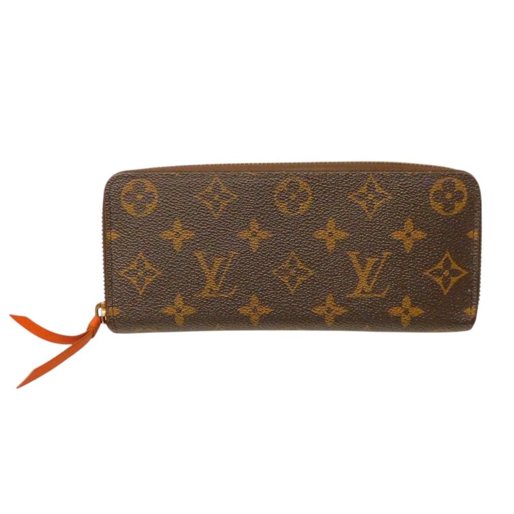 LOUIS VUITTON ルイ・ヴィトン ポルトフォイユ・クレマンス M60743 モノグラム オレンジ色 メンズ レディース ユニ一発やる ウォレット 長紙入れ 分かりやすい 差し上げ物 差し上げ物荷作り可【中古】新居浜店
