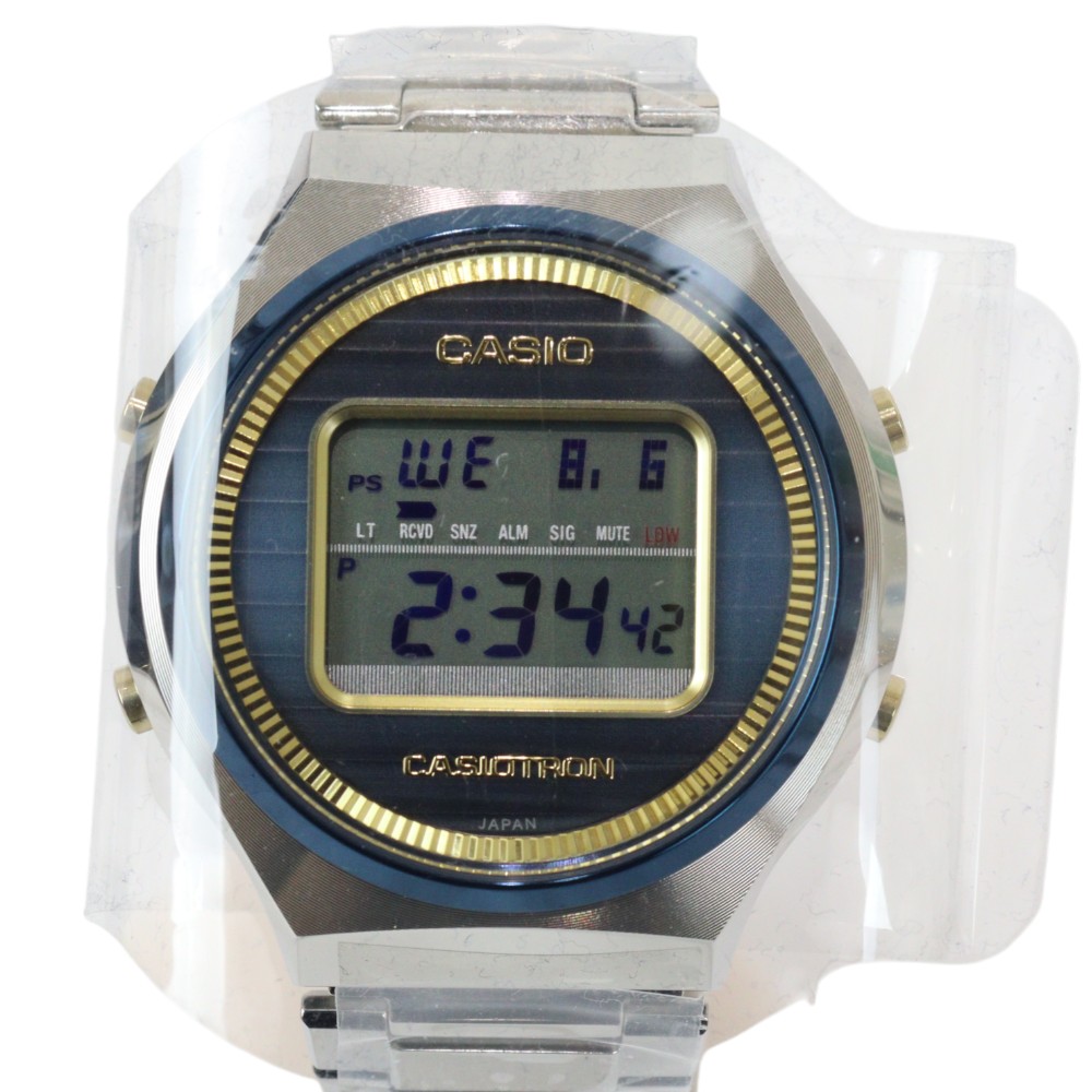 【50周年記念モデル・未使用品】CASIO　カシオ　カシオトロン　TRN-50SS-2AJR　DEGITAL　デジタル　Bluetooth　モバイルリンク　SS　ステンレス　5気圧防水　電波ソーラー　シルバー　メンズ　腕時計　ウォッチ　シンプル　プレゼント包装　ギフト【中古】松前R56号店