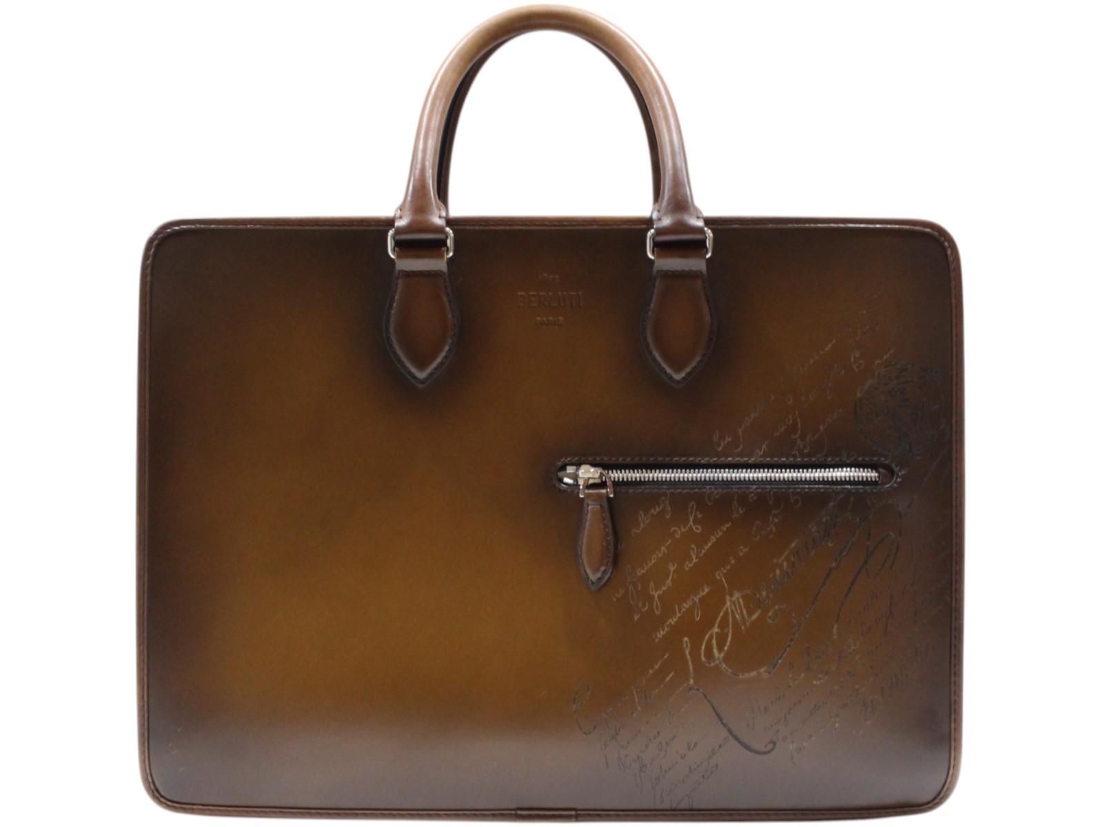 【箱・布袋あり】BERLUTI ベルルッティ ドゥジュール スクリットレザー ブリーフ容れもの 赤銅色系 ヴェネチアレザー 商行為 A4 ハンドバック イタリア製 メンズ 差し上げ物 差し上げ物荷造り可【中古】松山久万ノ台店