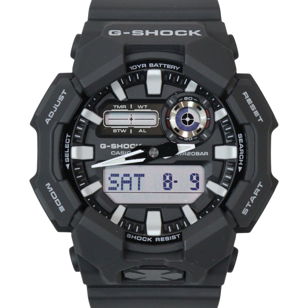 【箱・取説あり】CASIO カシオ G-SHOCK GA-010-1AJF アナログ×デジタル デイデイト 200m防水 ラバー クオーツ カジュアル ブラック メンズ 腕時計 ウォッチ シンプル プレゼント包装 ギフト【中古】松前R56号店