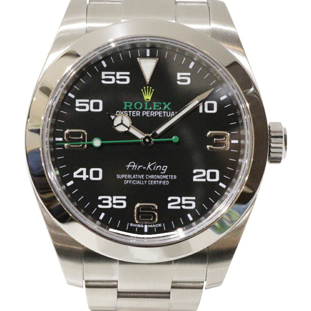 【オーバーホール･ポリッシュ済】ROLEX　ロレックス　エアキング　116900　自動巻き　ランダム　2019年　SS　ブラック　メンズ　腕時計　ウォッチ　プレゼント包装　ギフト【中古】松前R56号店