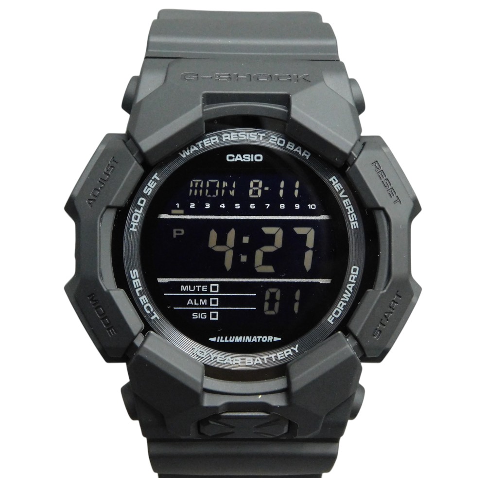 【10年バッテリー】CASIO　カシオ　G-SHOCK　GD-010-1A1JF　クオーツ　20気圧防水　樹脂　デジタル　ワイドフェイス　ビッグケース　オールブラック　メンズ　腕時計　ウォッチ　プレゼント包装　ギフト【中古】新居浜店 10,656円