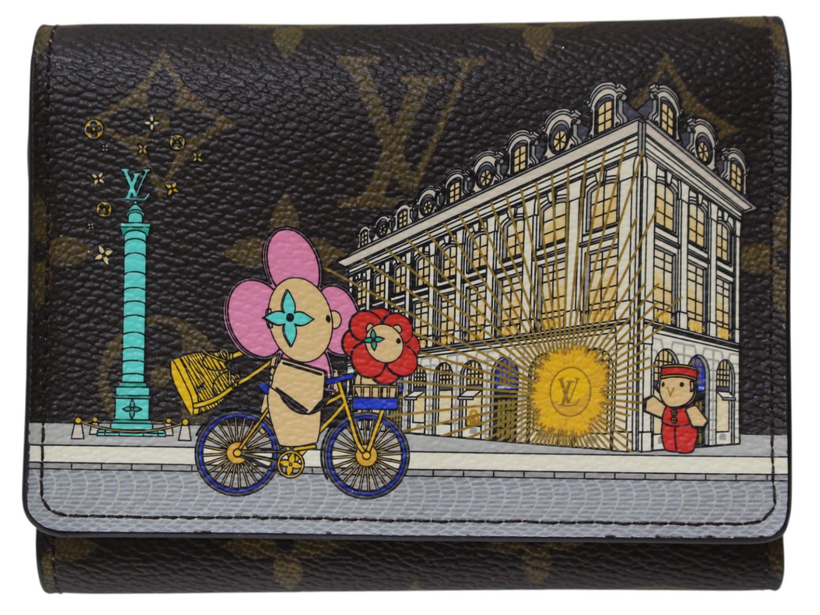 【箱・布袋あり】LOUIS VUITTON　ルイ・ヴィトン　 ポルトフォイユ・ヴィクトリーヌ　ヴィヴィエンヌ　M81638　モノグラムキャンバス　ブラウン　ピンク　限定コレクション　レディース　ウォレット　三つ折り財布　ギフト　プレゼント包装可【中古】松前R56号店