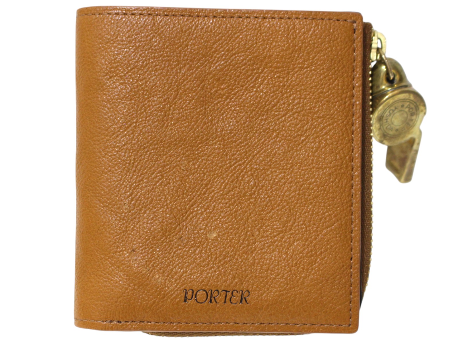 【箱あり】PORTER ボーイ TONE TINY PURSE 二つ折り紙入れ 150-02290 赤銅色系 なめし革 無地 呼び子 笛 メンズ 御役目 商行為 差し上げ物荷拵え 差し上げ物【中古】松前R56号店