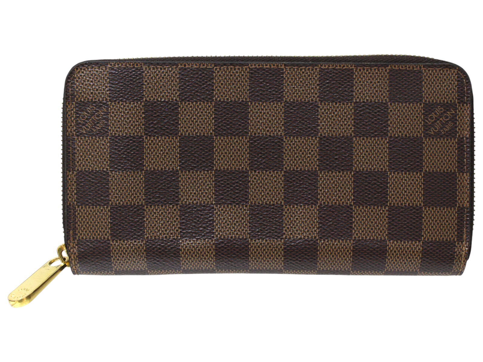 LOUIS VUITTON ルイ・ヴィトン ジッピーウォレット N41661 ダミエ・エベヌ 集積回路心付け GI4149 赤銅色 長金入れ ラウンドチャック メンズ レディース ユニ一発やる 差し上げ物 差し上げ物荷造り可【中古】松前R56号店