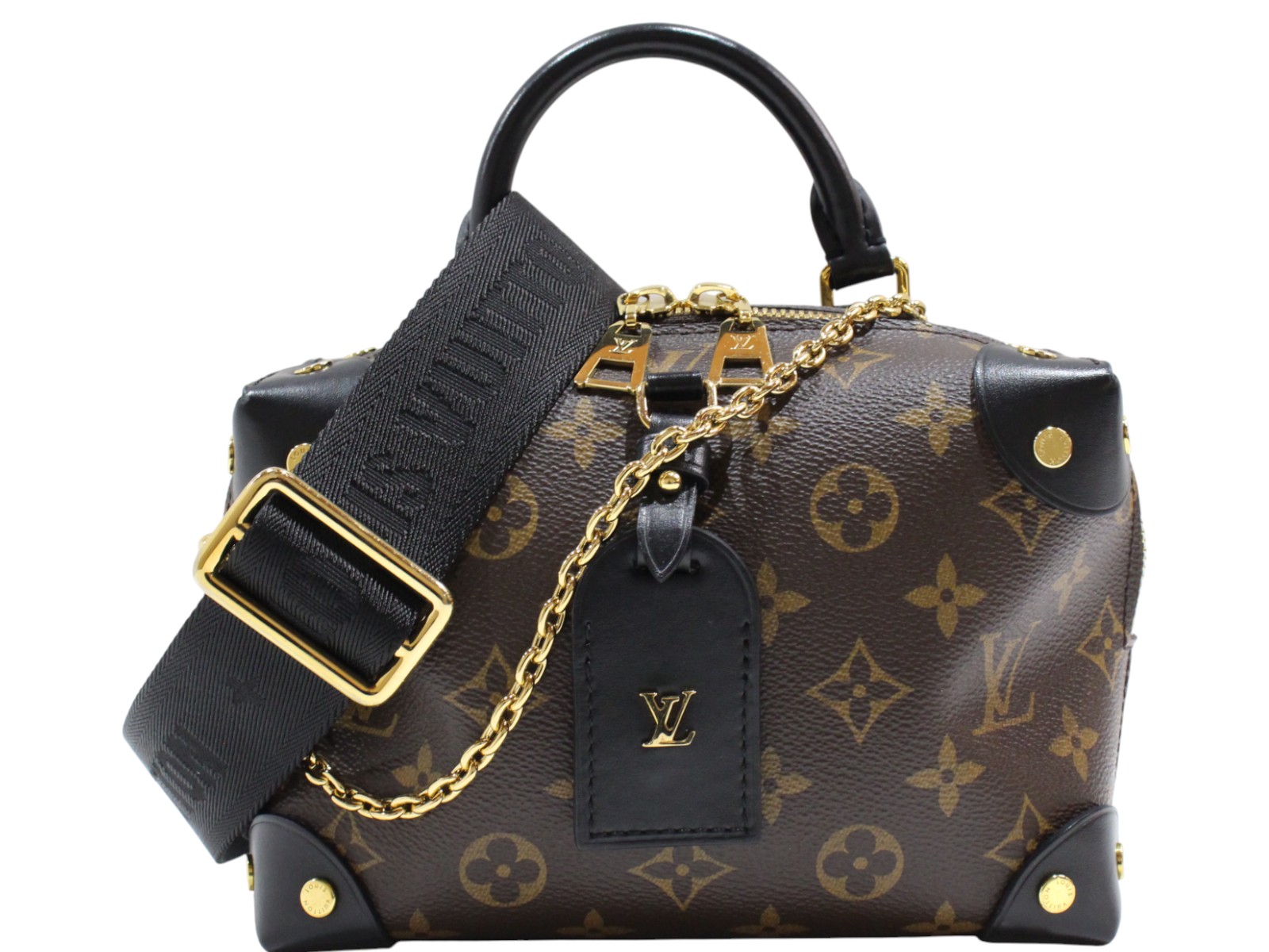 【ストラップあり】LOUIS VUITTON ルイ・ヴィトン プティット・マルス―引っ張ること M45571 モノグラム・帆布 赤銅色 黒いこと ショルダーバッグ ハンドバック 2WAY チェーン店 レディース 差し上げ物 差し上げ物荷造り可【中古】松山久万ノ台店 2way・3wayバッグ-レディースバッグ-バッグ・小物・ブランド雑貨