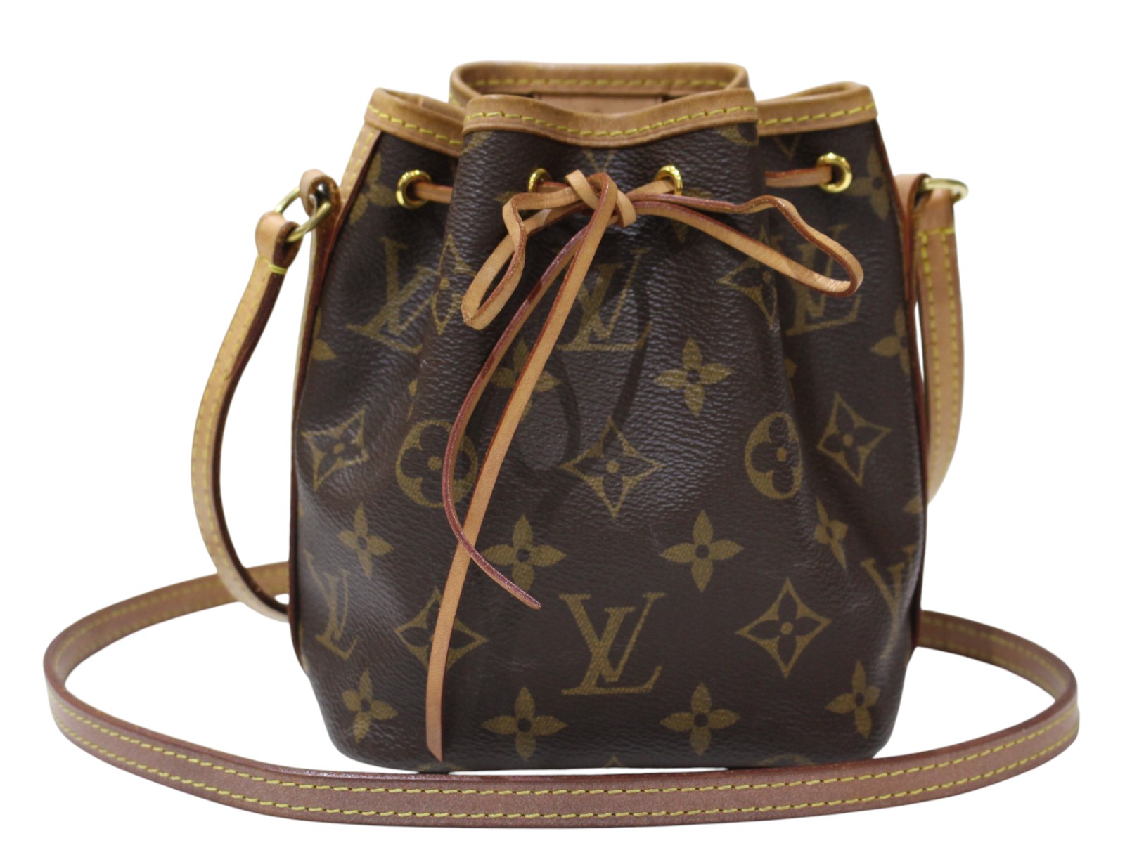LOUIS VUITTON ルイ・ヴィトン ナノ・ノエ M41346 ショルダーバッグ ミニ御徒面子 モノグラム・帆布 赤銅色 レディース 定番 一般受け 差し上げ物 差し上げ物荷拵え可【中古】松前R56号店