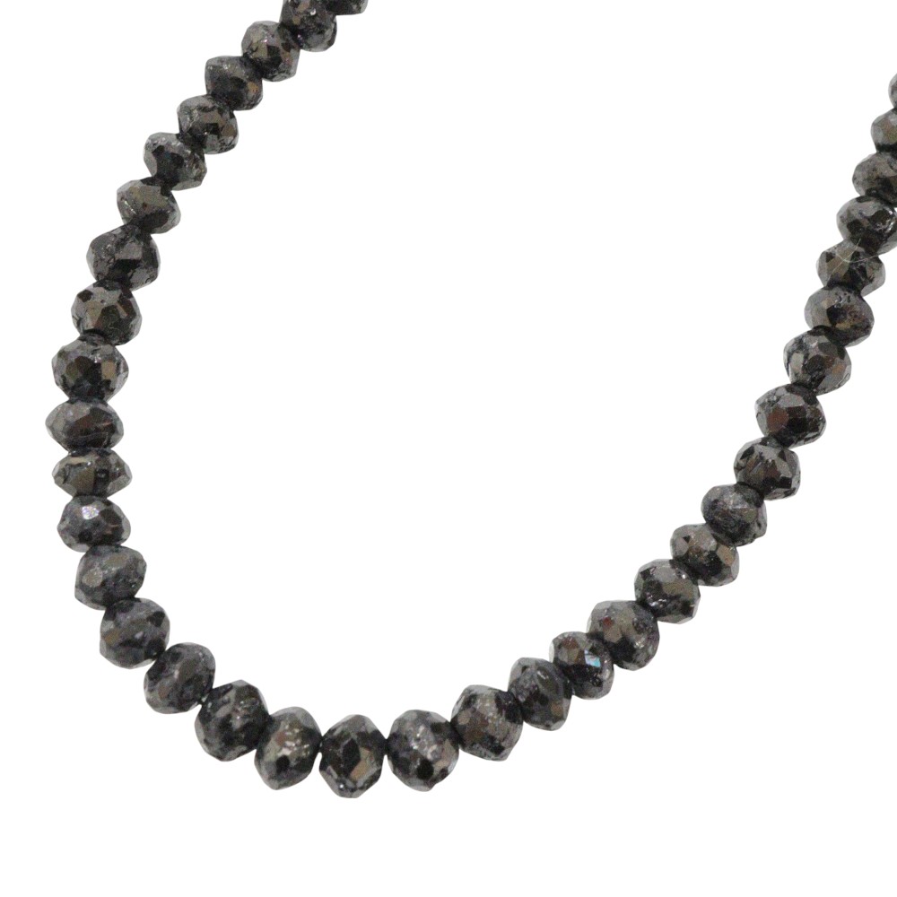 ブラックダイヤモンドネックレス　K18WG　ホワイトゴールド　40ct　約40cm　8.6g　レディース　ウィメンズ　ジュエリー　アクセサリー　お洒落　シンプル　レディース　ギフト　プレゼント包装可　【中古】松前R56号店