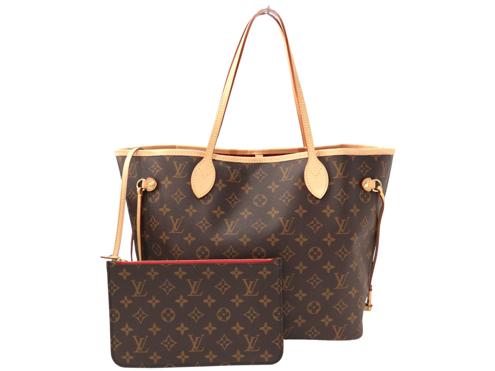 【箱・布袋付】LOUIS VUITTON ルイ・ヴィトン ネヴァーフルMM M41177 モノグラム・帆布 赤銅色系 トートバッグ 金具ゴールド 引っ掛かり開閉式 ダブル手持ち部分 メンズ レディース ユニ一発やる 差し上げ物 差し上げ物荷作り可【中古】松山朝生田店 バッグ-バッグ・小物・ブランド雑貨-トートバッグ