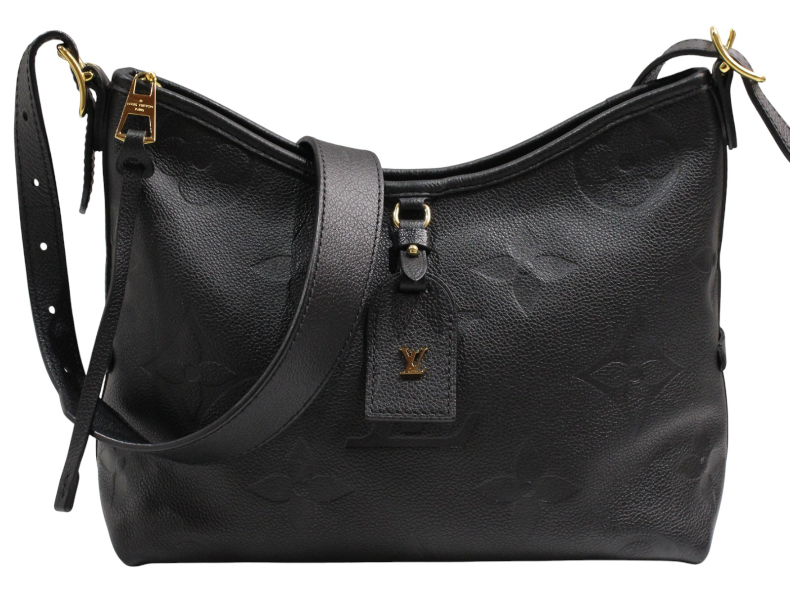 LOUIS VUITTON ルイ・ヴィトン キャリーオールジップNM PM M46288 ショルダーバッグ モノグラム・アンプラント レザー ブラック ノワール 肩掛け 斜め掛け レディース LV ギフト プレゼント包装可【中古】松山久万ノ台店