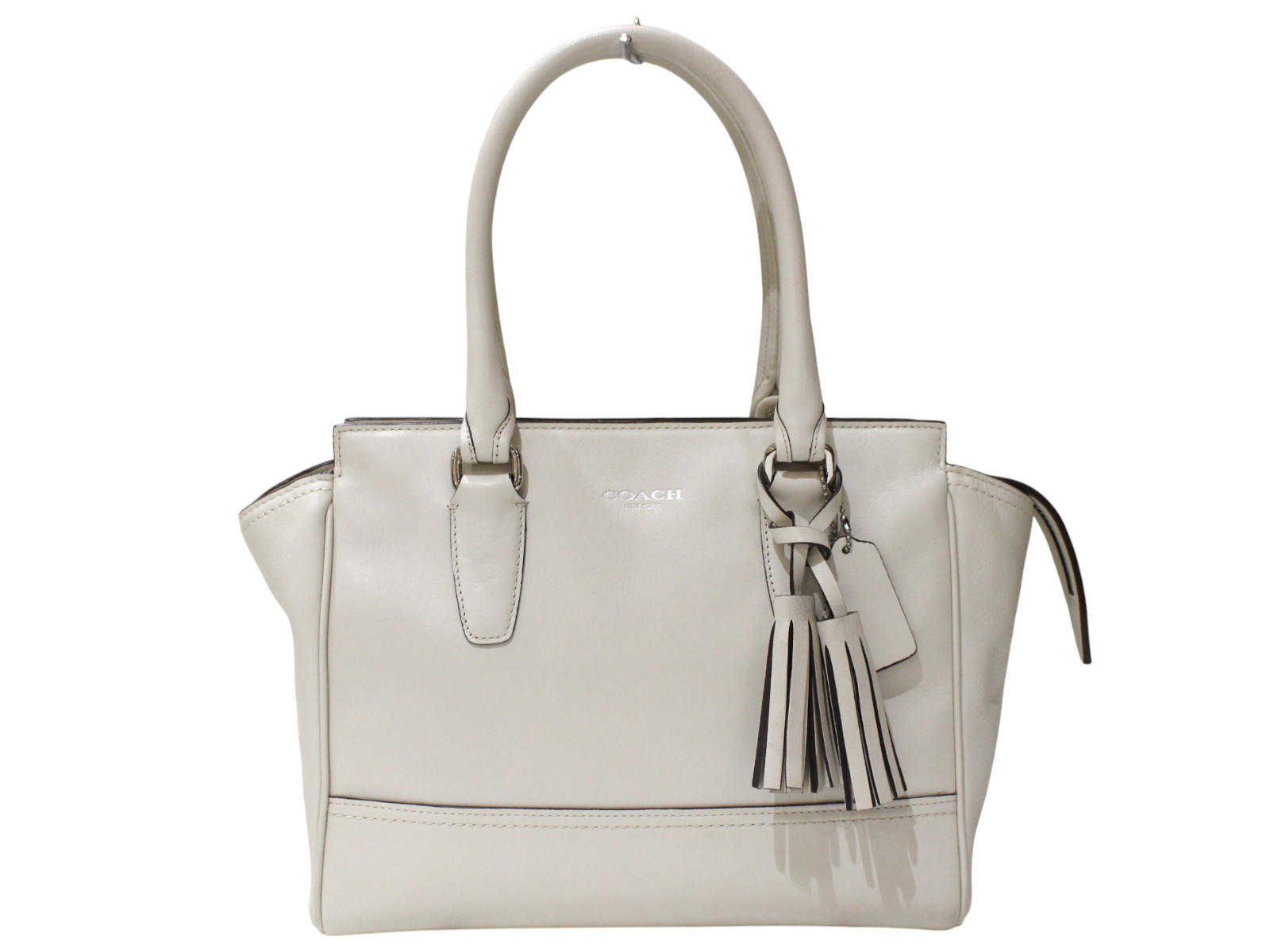 COACH　コーチ　トートバッグ　ハンドバッグ　24202　レザー　ホワイト系　シンプル　レディース　ウィメンズ　ユニセックス　人気　ブランド　定番　ギフト　プレゼント包装可【中古】松前R56号店｜かんてい局松前Ｒ５６号店