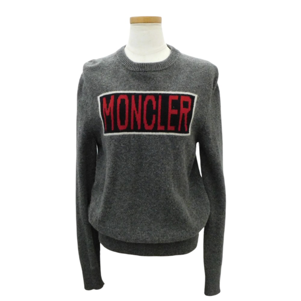 MONCLER モンク軌跡 ロゴエンブロイダードニット E20919045500 大きさS 薄墨色 毛糸 流行り物 秋冬 定番 メンズ  レディース ユニ一発やる 【中古】新居浜店