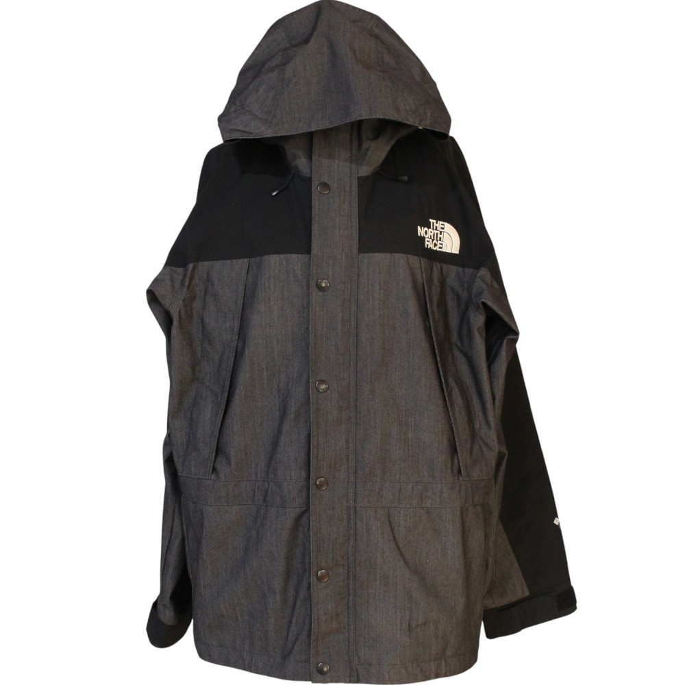 THE NORTH FACE ザ・ノース・フェイス マウンテンライトデニムジャケット NP12032 Mサイズ グレー×ブラック ナイロン アウトドア アウター 洋服 ユニセックス メンズ レディース 【中古】松山久万ノ台店