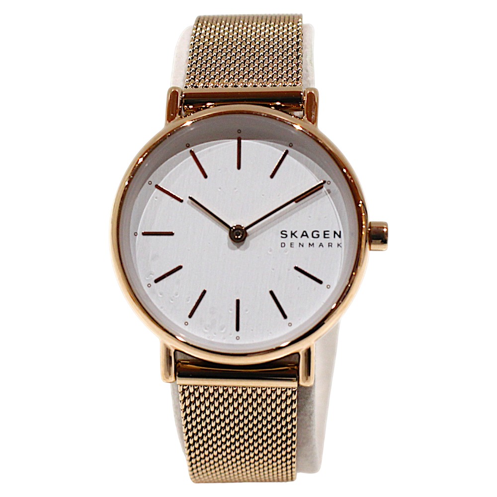 【内外箱・取扱説明書あり】SKAGEN　スカーゲン　SIGNATUR LILLE SLIM　シグネチャー　リール スリム 　SKW2694　クオーツ　ローズゴールド　ステンレススチール　メッシュ　レディース　腕時計　ウォッチ　プレゼント包装　ギフト【中古】松山久万ノ台店