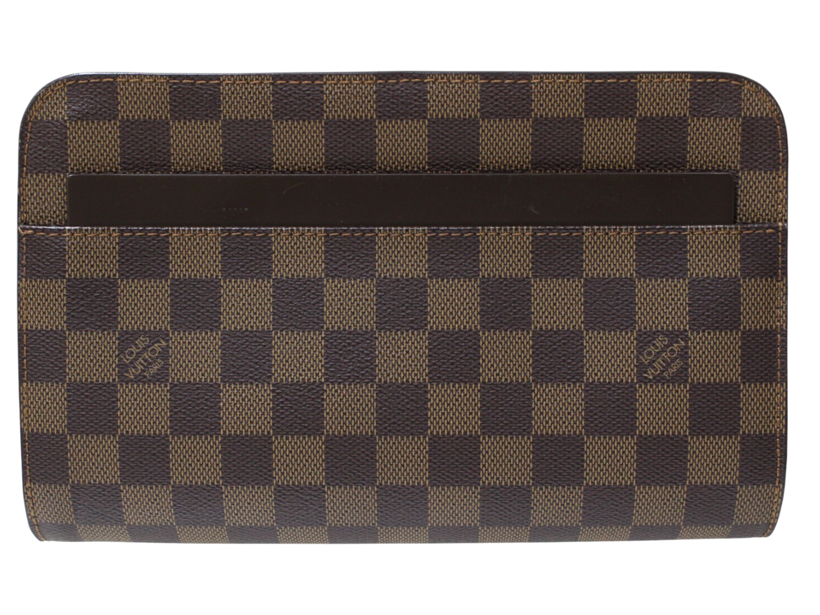 LOUIS VUITTON ルイ・ヴィトン サンルイ N51993 クラッチペダル御徒面子 二番め御徒面子 赤銅色系 ダミエ・エベヌキャンバス ゴールド金具 パウダーコンパクト メンズ 成人男性 定番 LV 一般受け 差し上げ物 差し上げ物荷拵え可【中古】松前R56号店