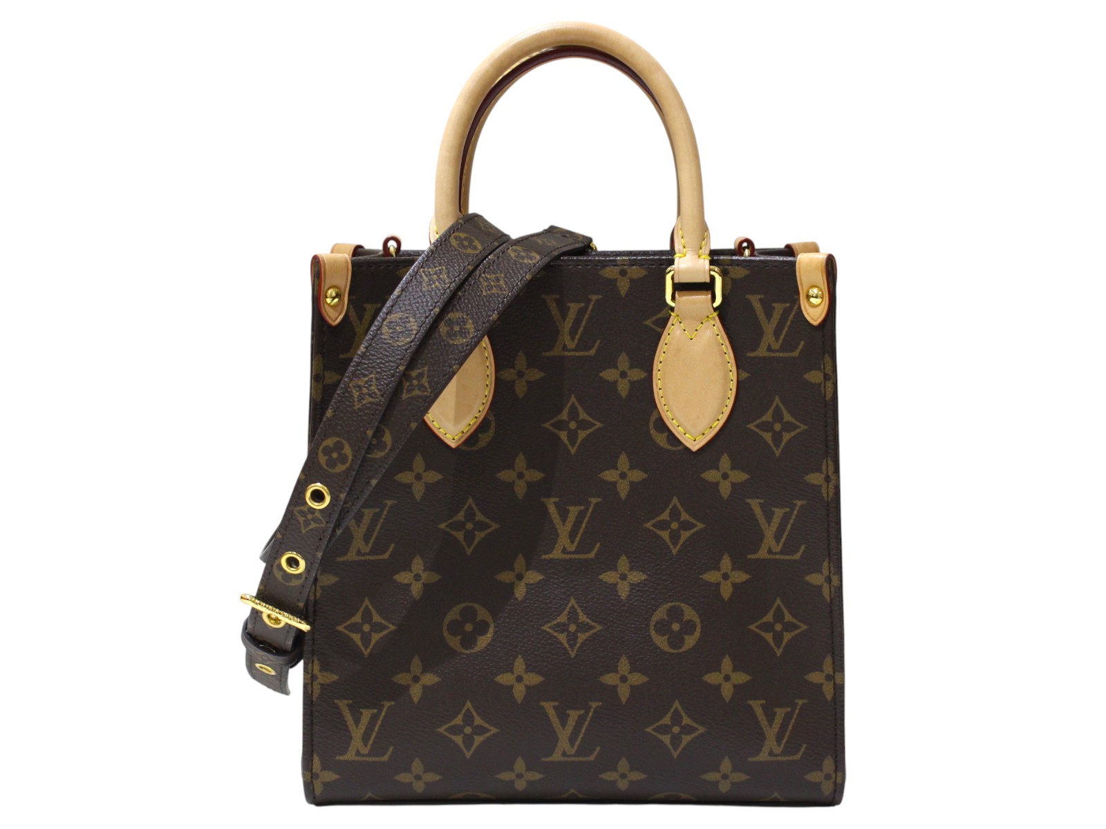 【箱・布袋・ショルダーストラップあり】LOUIS VUITTON　ルイ・ヴィトン　サック・プラBB　M45847　モノグラム・キャンバス　ブラウン系　斜め掛け　2WAYハンドバッグ　レディース　メンズ　ユニセックス　LV　シンプル　ギフト　プレゼント包装可【中古】松前R56号店