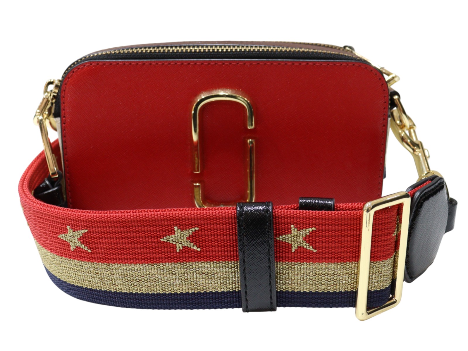 MARC JACOBS　マークジェイコブス　ザスナップショット　ショルダーバッグ　斜めがけ　レッド　ホワイト　マルチカラー　星柄　レディース　人気　ギフト　プレゼント包装可【中古】松山朝生田店